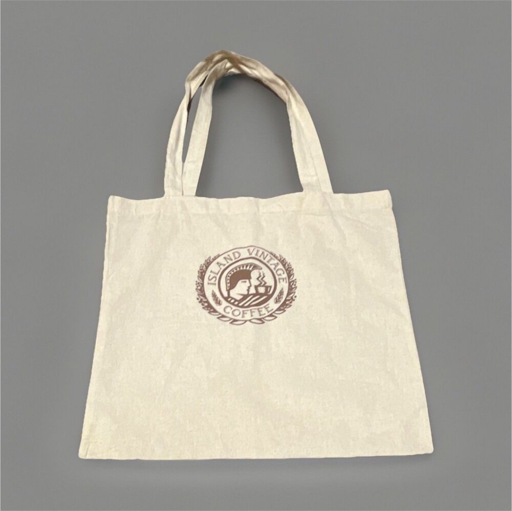 Hawaii Island Vintage Coffee Beige Canvas Foldable Reusable Shopping Bag Tote